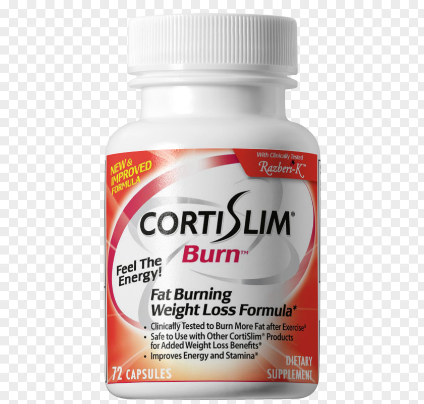 Fat Reduction Exercise Dietary Supplement CortiSlim Cortisol Raspberry Ketone Weight Loss PNG
