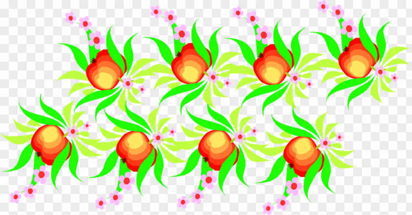 Fruit Border Vignette Flower Megabyte Clip Art PNG