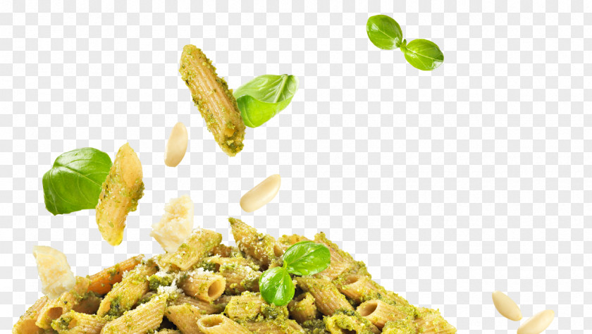 Pesto Pasta Vegetarian Cuisine Recipe Dish Food Condiment PNG