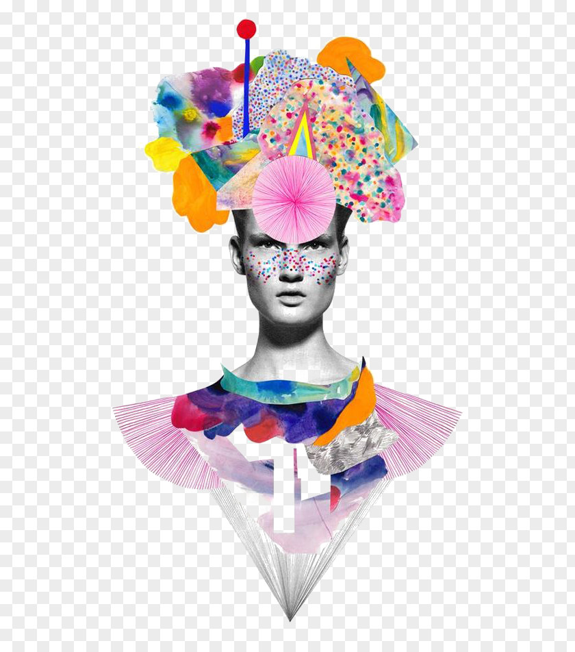 Fashion Woman Picture Mixed Media Illustration Artist PNG