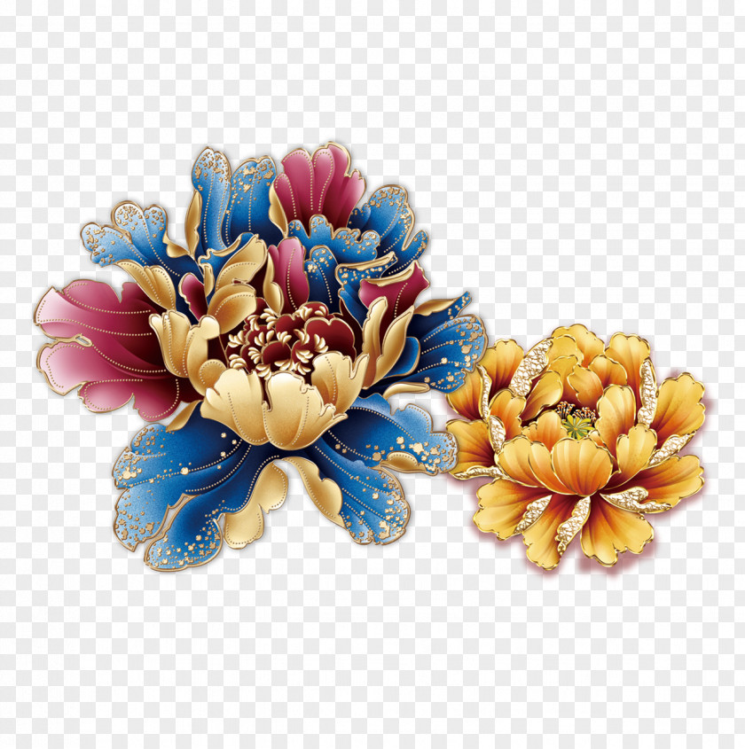 Peony China Floral Design Chinoiserie PNG