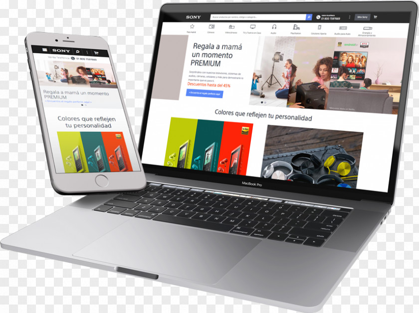 Web Design Netbook Page E-commerce PNG