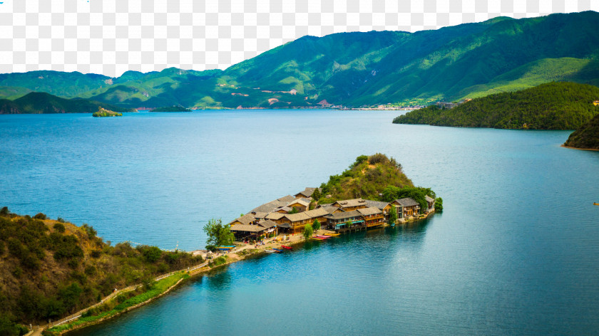 Lugu Lake Rigby Peninsula Seventeen Shangri-La City Lijiang Tourism Tourist Attraction PNG