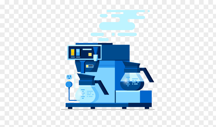 Hand-painted Coffee Machine User Experience Interface Design Illustration PNG