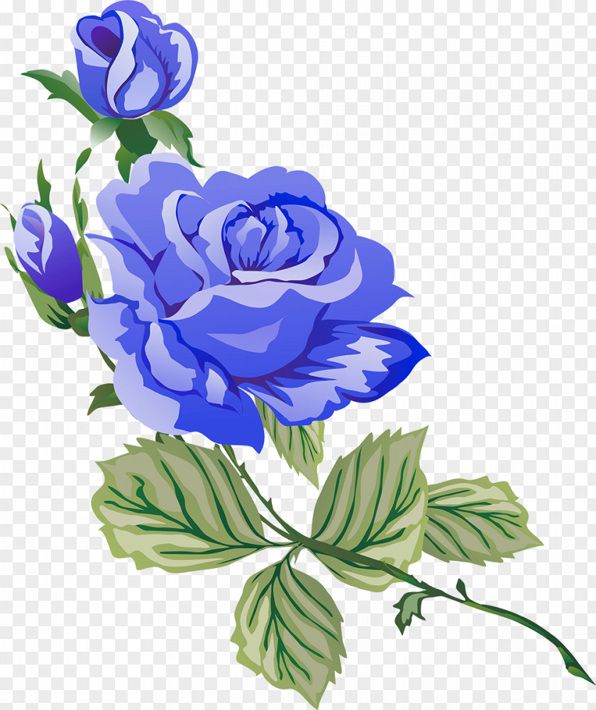 Blue Flower Garden Roses PNG