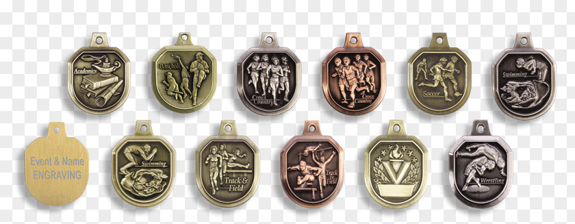 Cast Dice Track & Field Medal Commemorative Plaque Metal Locket PNG