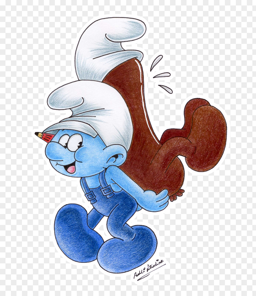 Handy Smurf Animated Cartoon Animal Figurine PNG