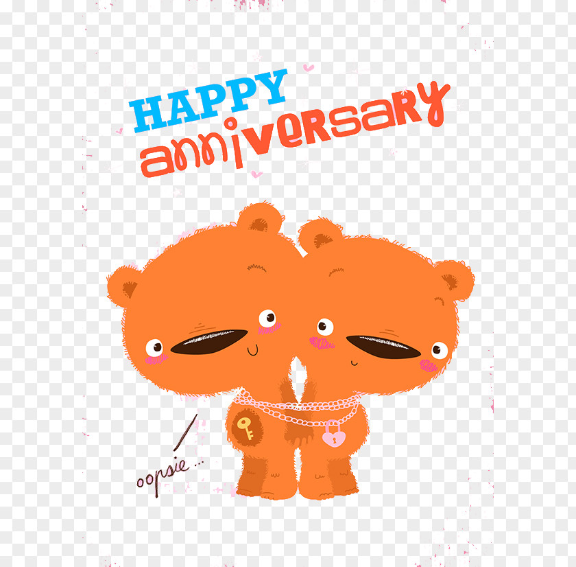 Lovely Couple Bear Cover Cartoon Illustration PNG