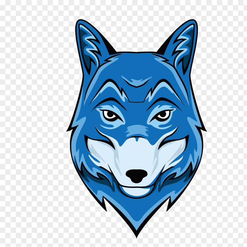 Vector Blue Wolf Head Gray Royalty-free Illustration PNG