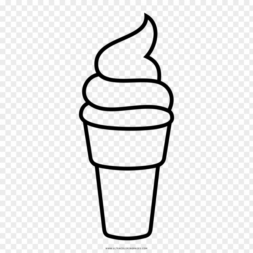 Ice Cream Cones Drawing Coloring Book Black And White PNG