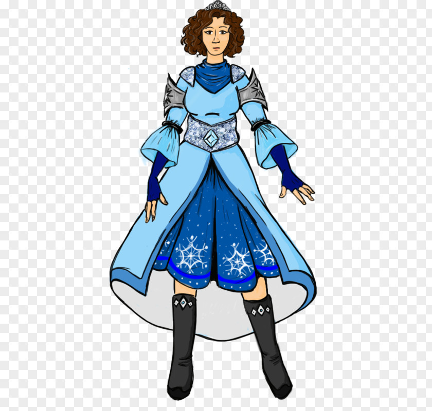 Snow Queen Robe Cartoon Dress Costume PNG