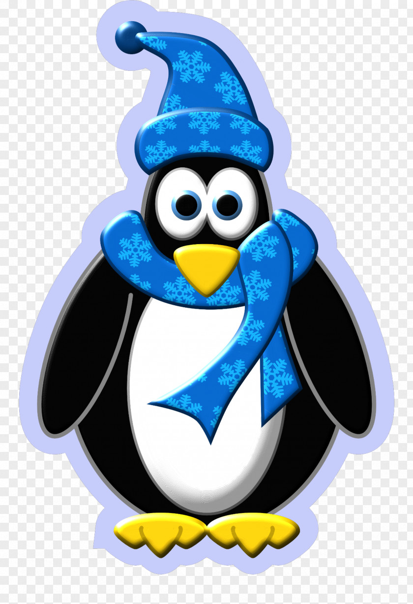 Penguin Snowflake Scarf Winter Rectangle PNG