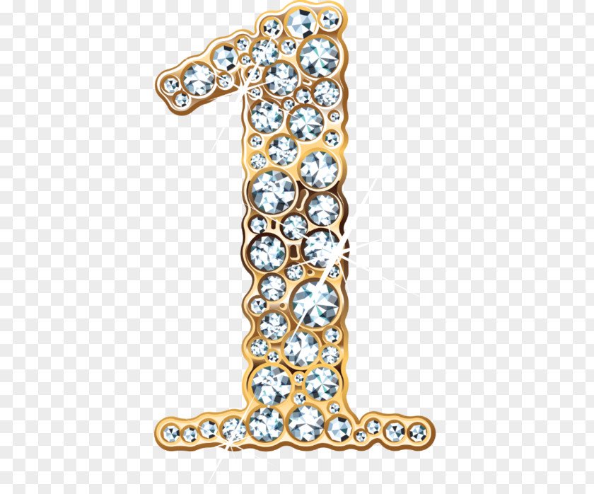 Gold Number One Numerical Digit Clip Art PNG
