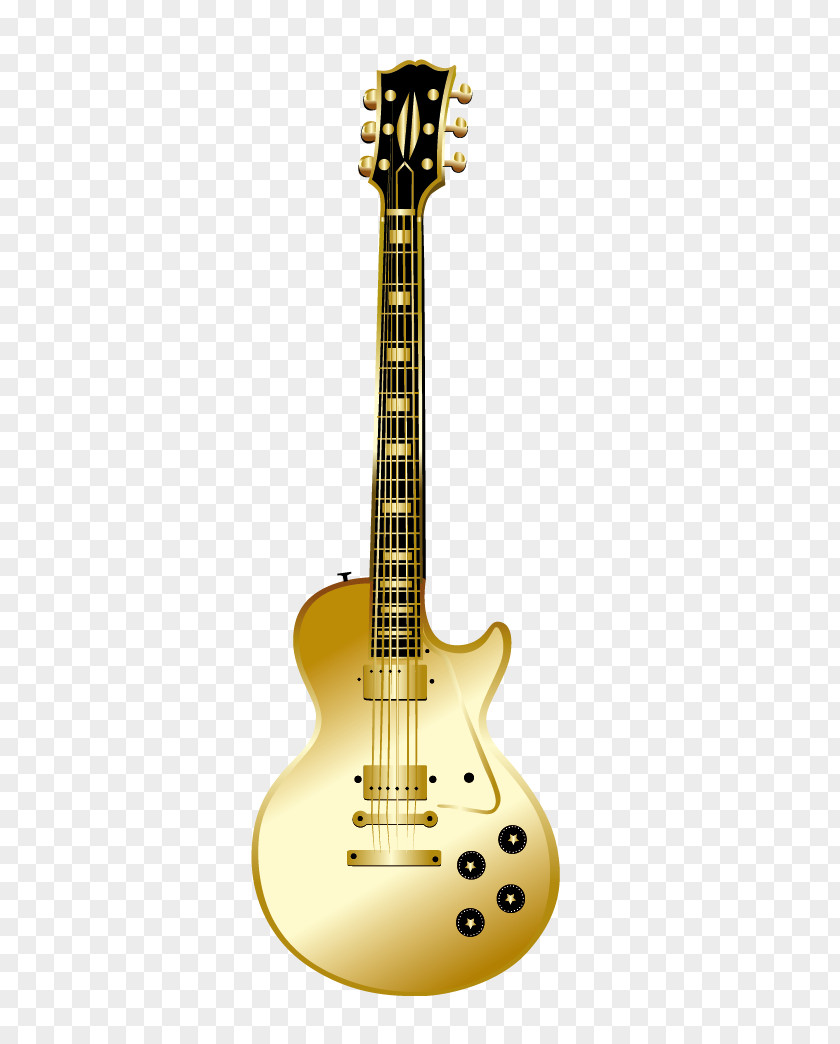 Guitar Vector Golden Musical Instrument PNG