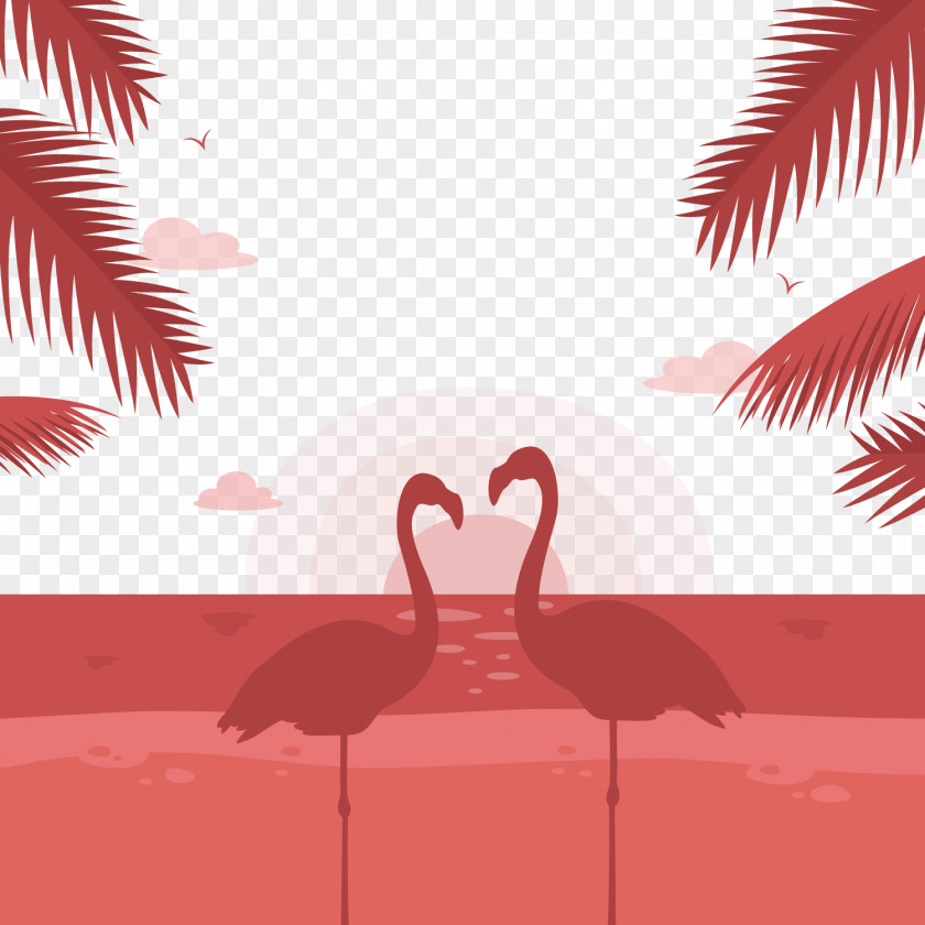 Red Flamingo Silhouette Download PNG