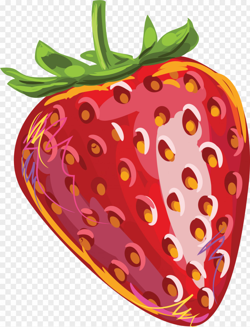 Red Hand-painted Strawberry Aedmaasikas Fruit Auglis PNG