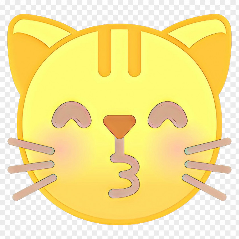 Yellow Calico Cat Smiley Face Background PNG