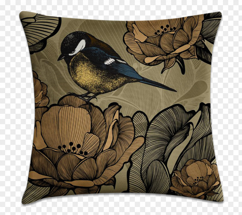 Bird Cushion Throw Pillows Flower PNG