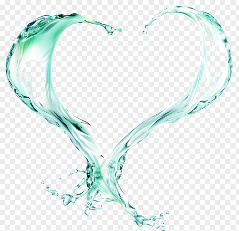 Vector Heart-shaped Light Green Water Ripples PNG