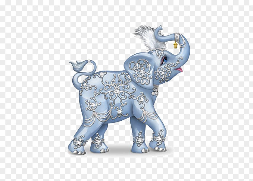 Blue Elephant Painter Of Light Collectable Figurine Collecting Painting PNG