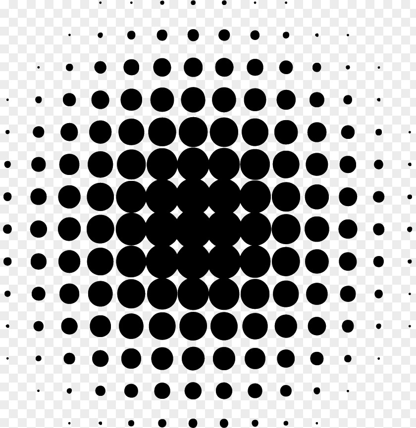 Circle Pattern Halftone Monochrome PNG