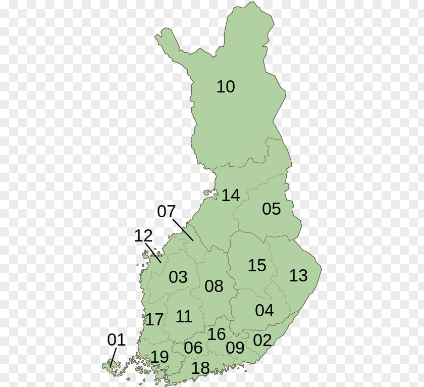 Map Regions Of Finland ISO 3166-2:FI PNG