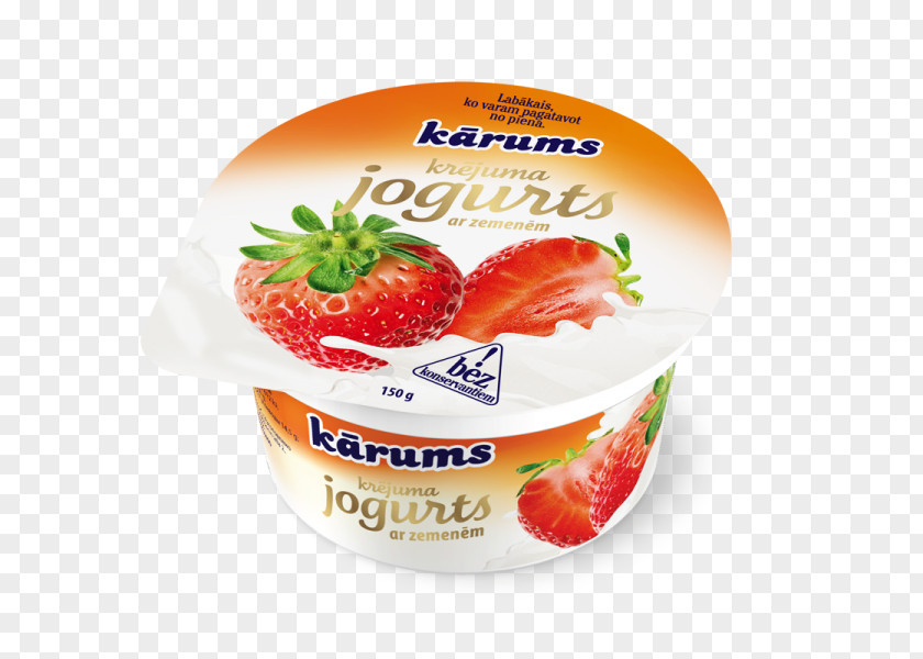 Strawberry Yogurt Yoghurt Food Cream Crème Fraîche PNG