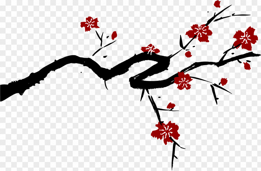 Bamboo Cherry Blossom Drawing Art PNG