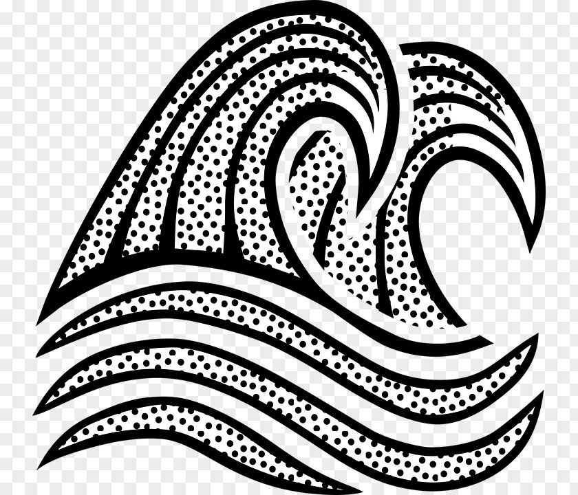 Wave Black And White Vector Graphics Line Art Drawing PNG