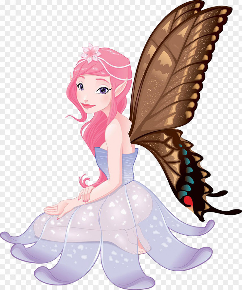 Cartoon Flower Fairy Sticker Child Illustration PNG