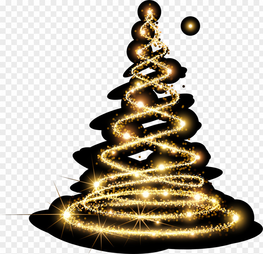 Curve Star Effect Element Christmas Tree Ornament Fir Spruce PNG