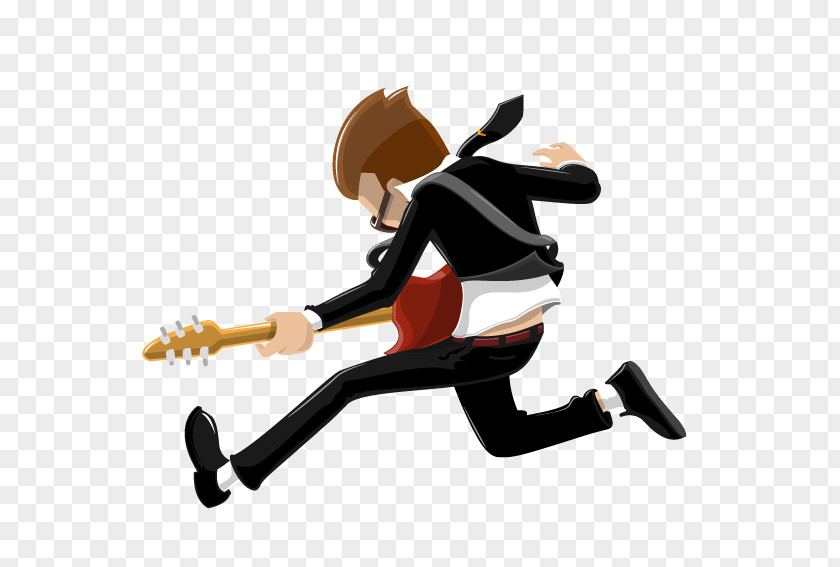 Boy Playing Guitar Guitarist Cartoon Illustration PNG