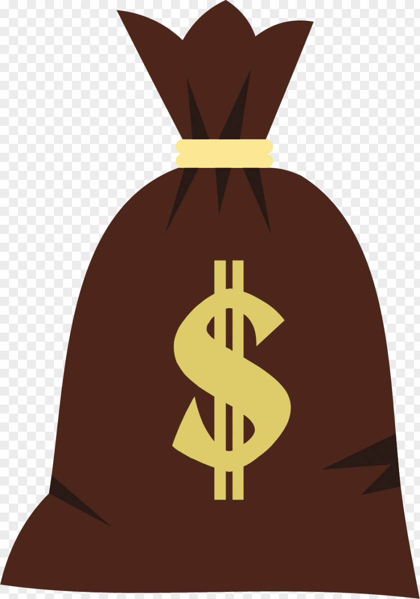 Cartoon Brown Purse Money Bag Banknote PNG