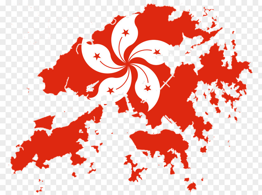 Usa Flag Of Hong Kong Blank Map PNG