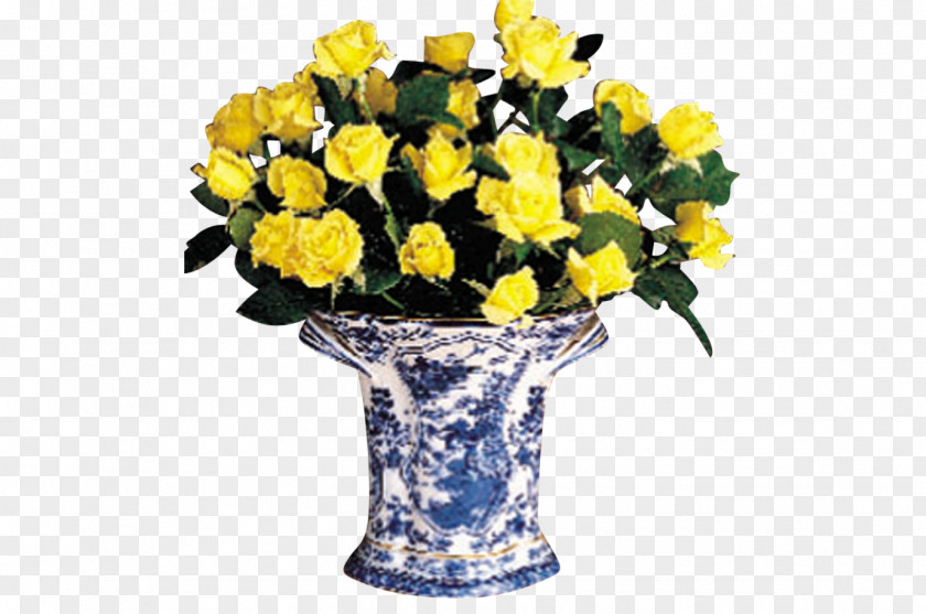 Blue Bough Floral Design Vase Flowerpot Mottahedeh & Company Tableware PNG