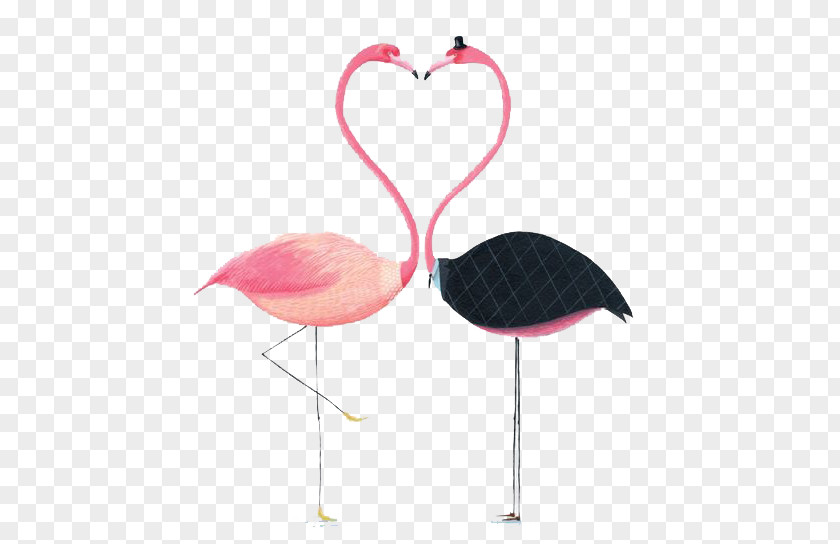 Watercolor Flamingo Flamingos Paper Drawing Illustration PNG