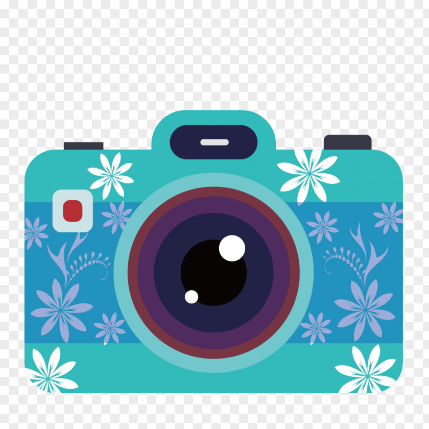 Vector Blue Camera Photography Illustration PNG