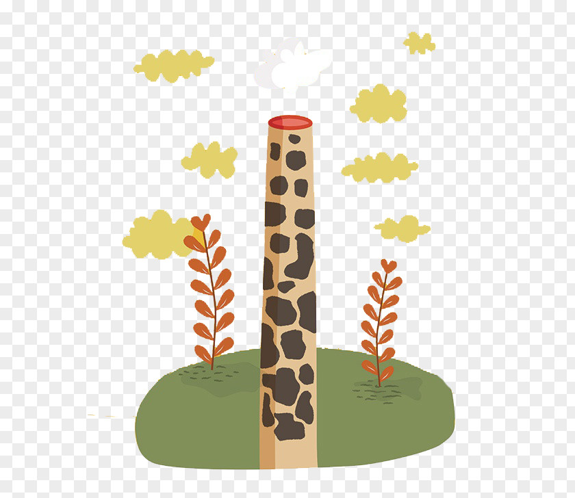 Cartoon Giraffe Chimney Illustration PNG