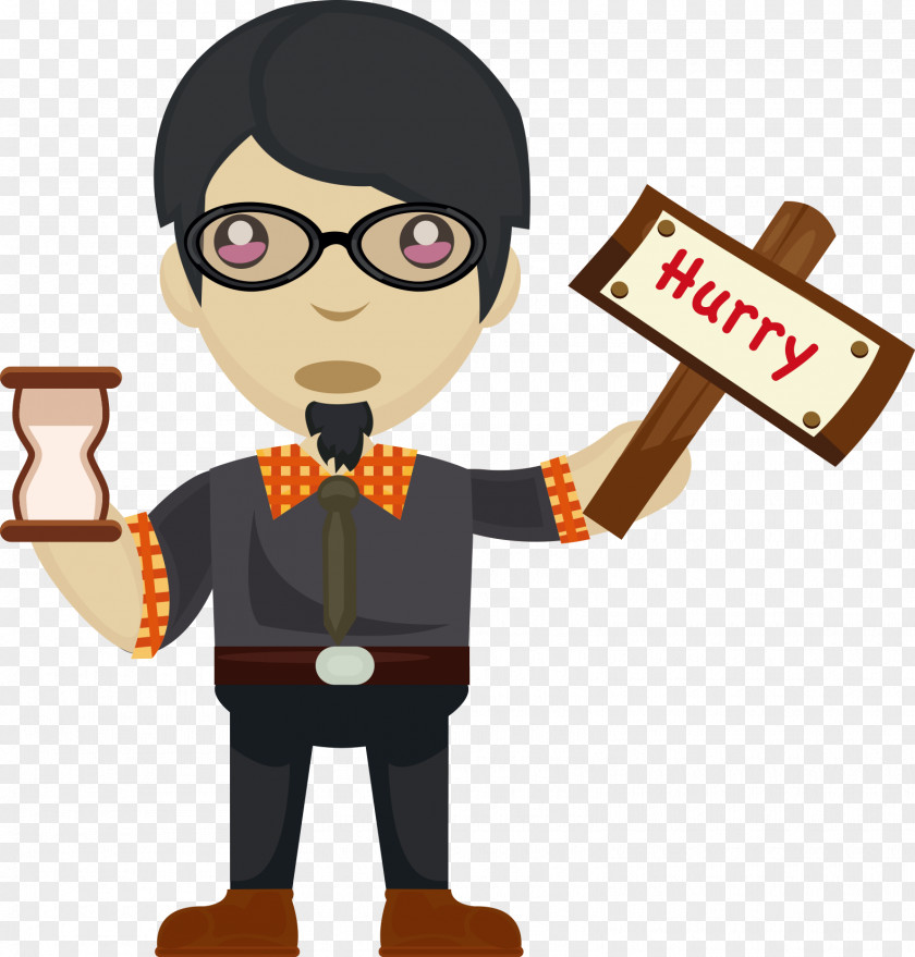 Business Man Holding A Sign Cartoon Plan Businessperson PNG