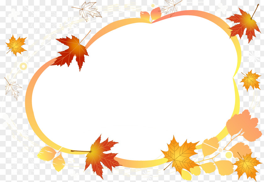 Vector Autumn Maple Leaf Frame Picture Download PNG