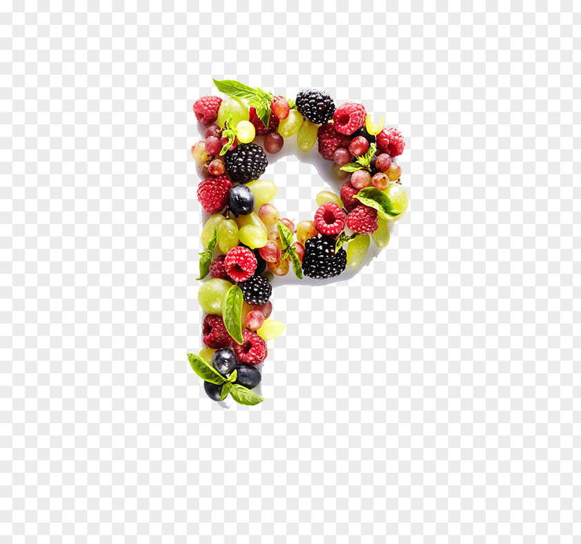 Fruit Makes Up The Letter P Icon PNG