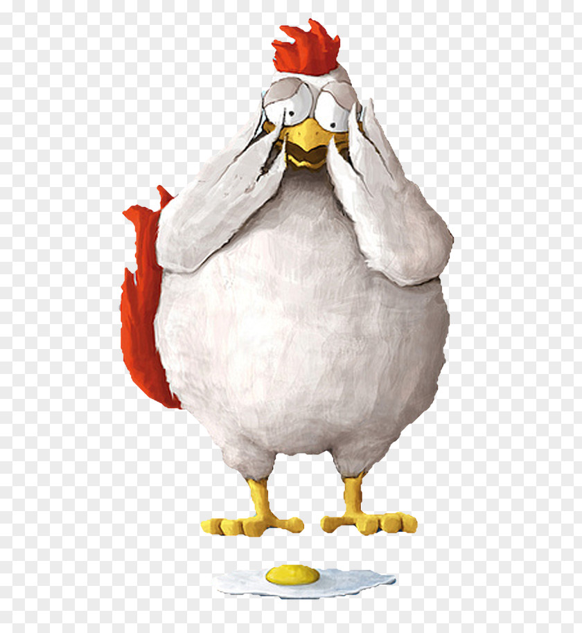 Hand-painted Big Cock Duck Chicken Flightless Bird Illustration PNG