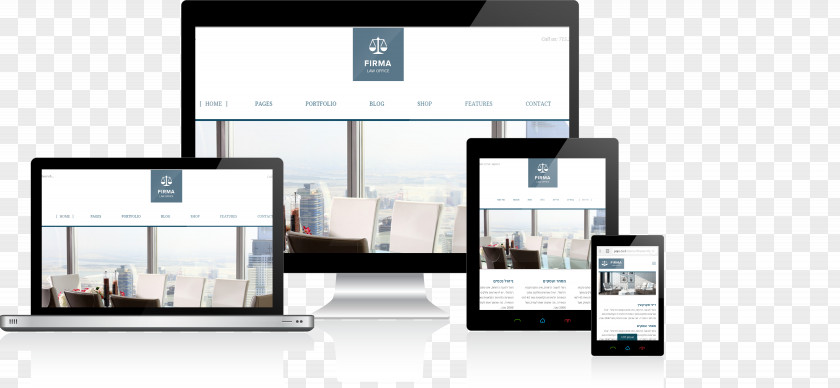 Mock Up Responsive Web Design Advertising Landing Page PNG