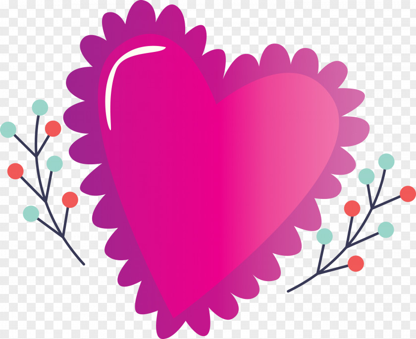 Heart Pink Leaf Love PNG