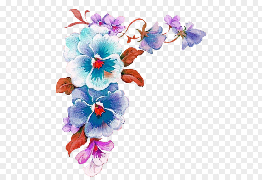 Purple Watercolor Flower Borders Decorative Pattern PNG watercolor flower borders decorative pattern clipart PNG