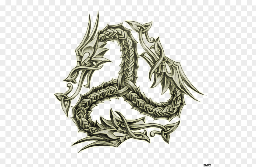 Celtic Dragon Celts Art Triskelion Tattoo PNG
