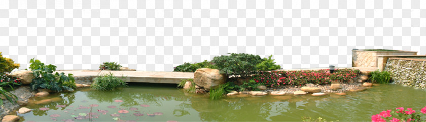 Creative Garden Lake Landscape Download PNG