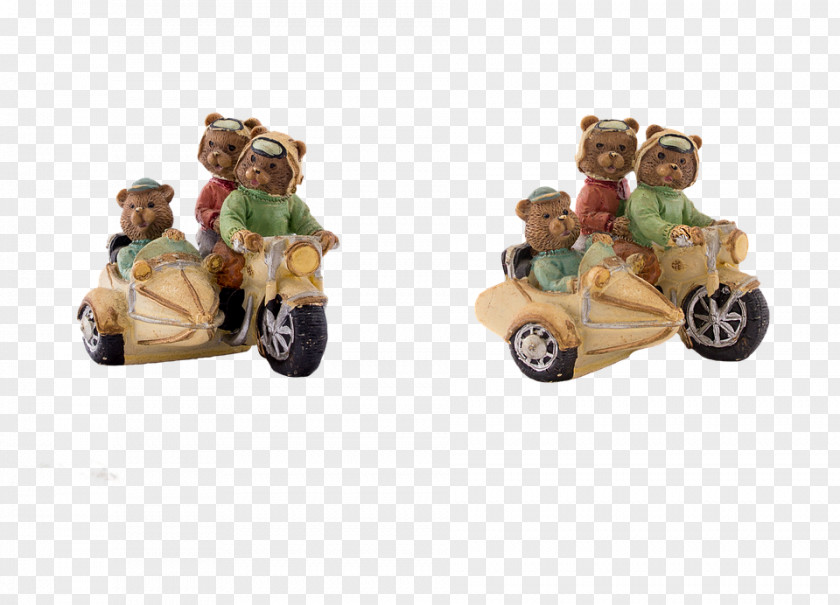 Bear Family Ride Chess Motorcycle Sidecar PNG