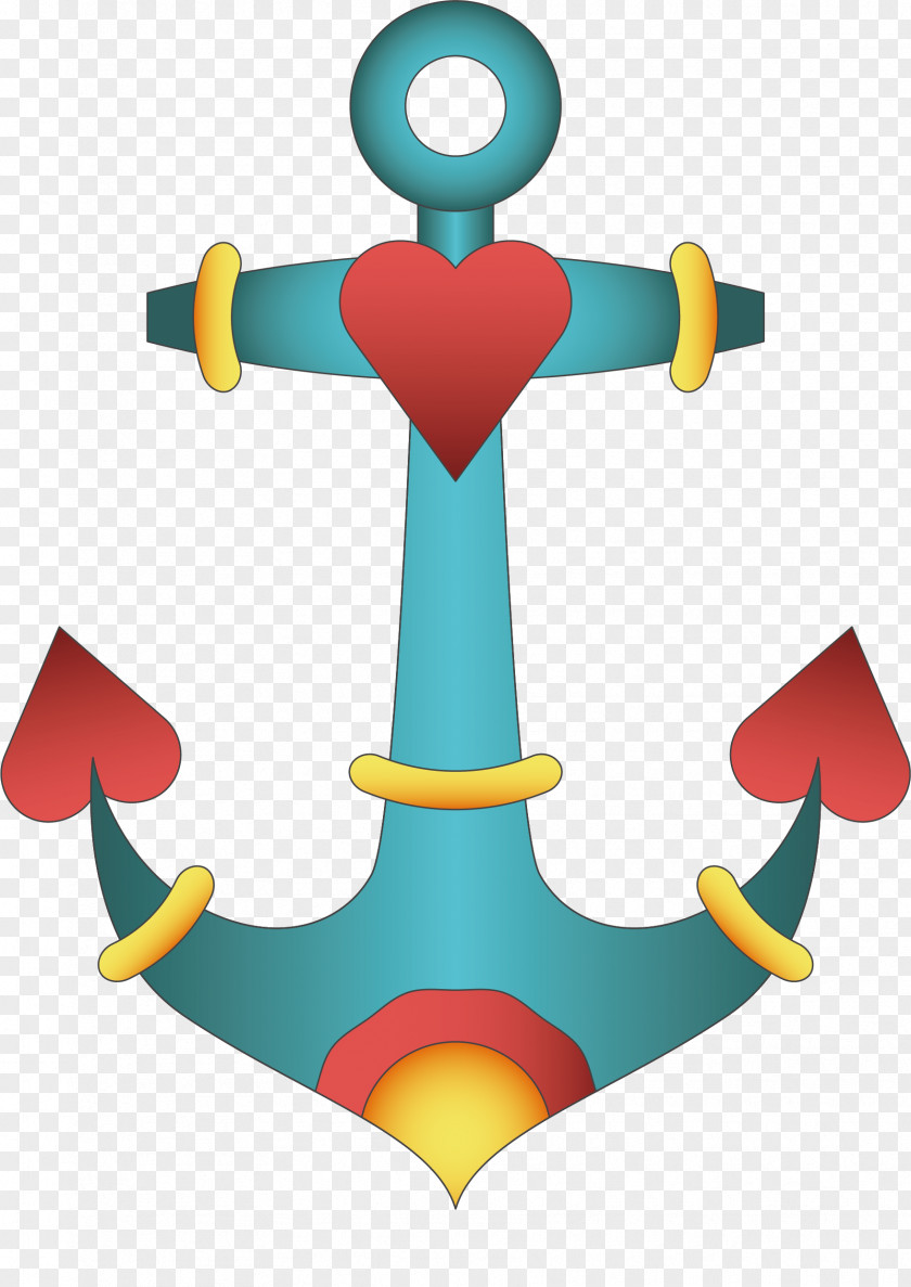 Vector Hand-painted Blue Boat Anchor Drawing Ship PNG