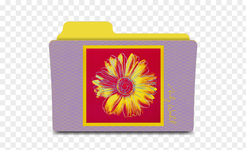 Warhol Daisy Sunflower Petal Yellow Magenta PNG